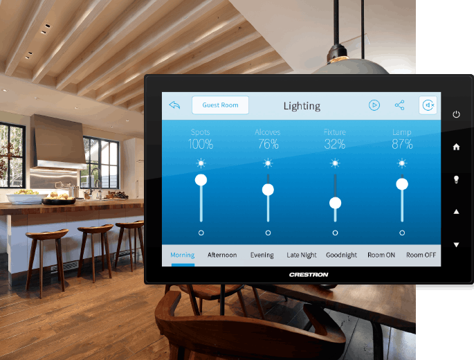 aparato crestron en una casa